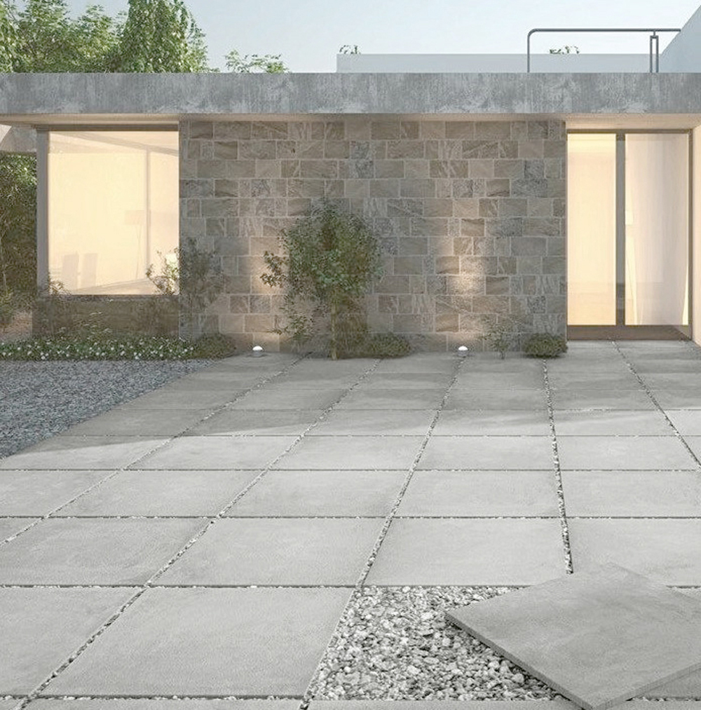 60x60 Pavimento in Gres Porcellanato 2cm. Block Grigio - immagine 2