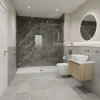 Piastrella gres porcellanato da interno R9 60x120 cm. Elementi Pearl effetto cemento. Pavimento o Rivestimento
