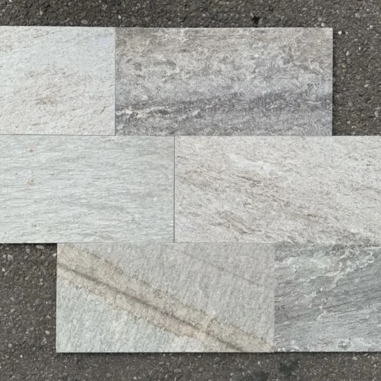 Piastrella gres porcellanato antiscivolo da esterno 30x60 cm. effetto pietra Grigia. Ceramica Florim.