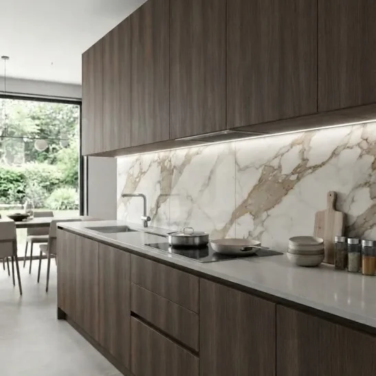 Piastrella gres porcellanato da interno soft touch 60x120 cm. Prestige Calacatta effetto Marmo. Pavimento o Rivestimento